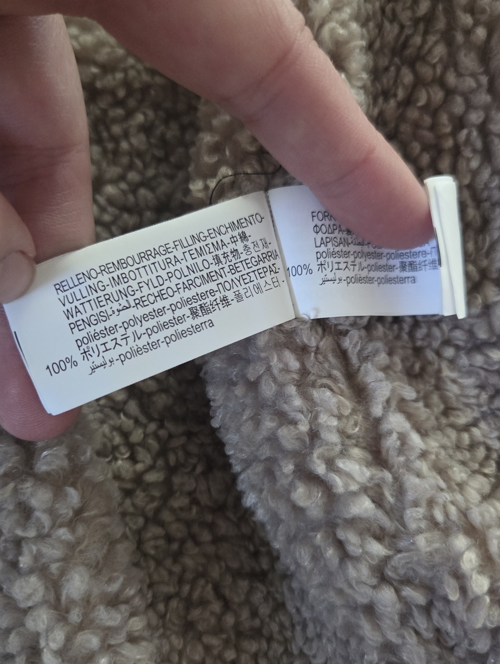 Zara Kids Gray Hooded Sherpa-Lined Coat Jacket 3t 4t Boys Girls Neutral - Picture 9 of 10